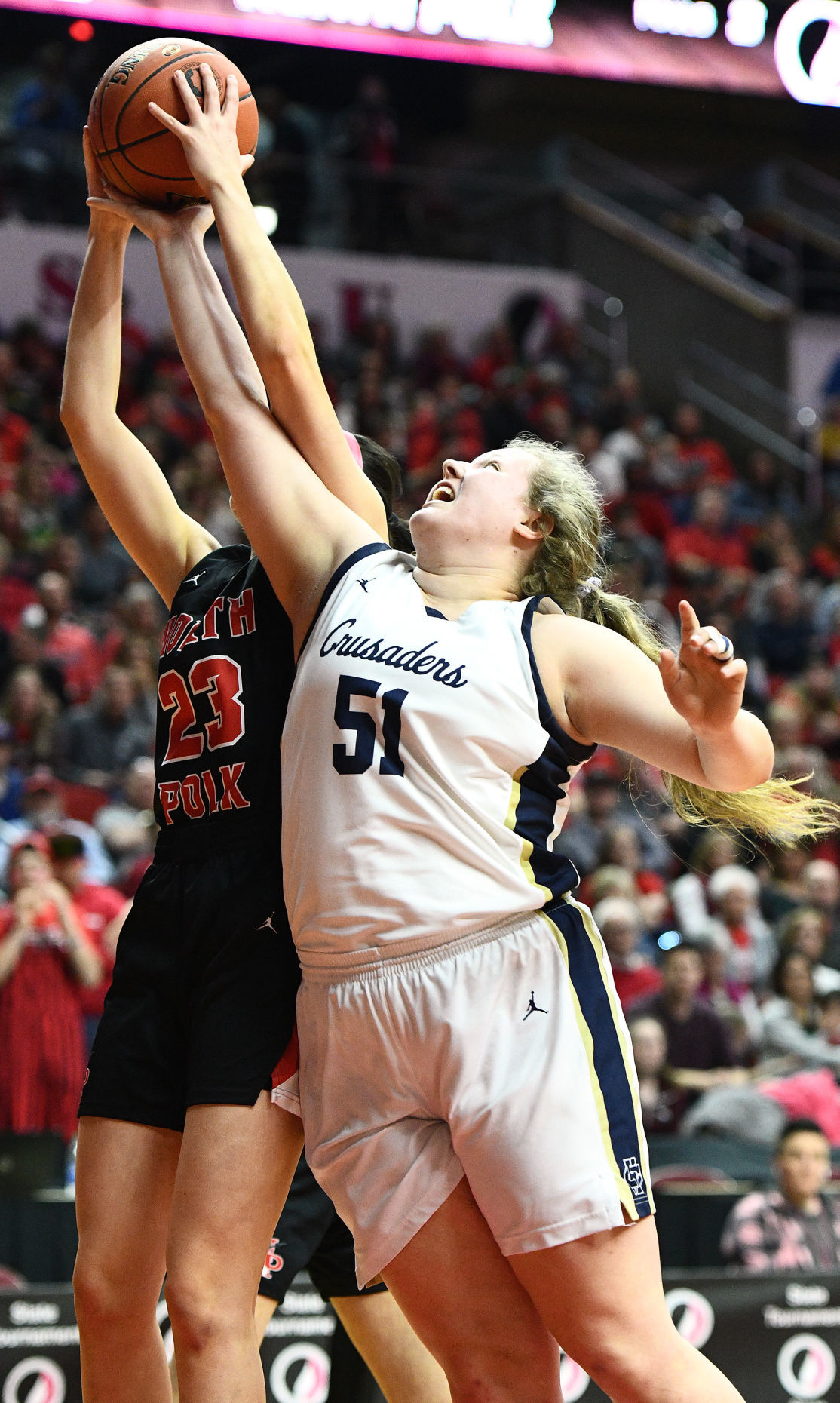 Heelan vs North Polk state basketball